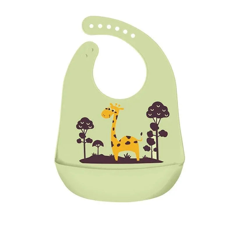 Baby Feeding Bib Apron Smock Silicon Waterproof Easy Clean 0-6 Kid Toddler Pouch