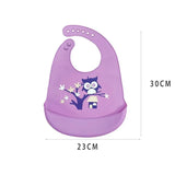 Baby Feeding Bib Apron Smock Silicon Waterproof Easy Clean 0-6 Kid Toddler Pouch - 45-Degree Angle