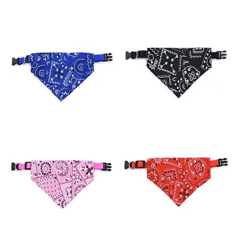 L Adjustable Pet Dog Bandana Collar Triangle Scarf For Puppy Cat Neckerchief - Blue