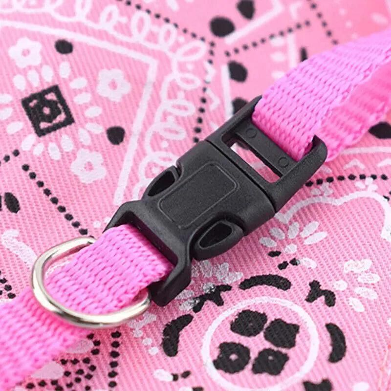 L Adjustable Pet Dog Bandana Collar Triangle Scarf For Puppy Cat Neckerchief - Blue