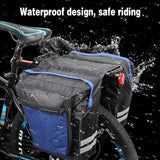 Bicycle Rear Rack Pannier Bags Double Side Water-Resistant Cycling Storage Bag - Rear View