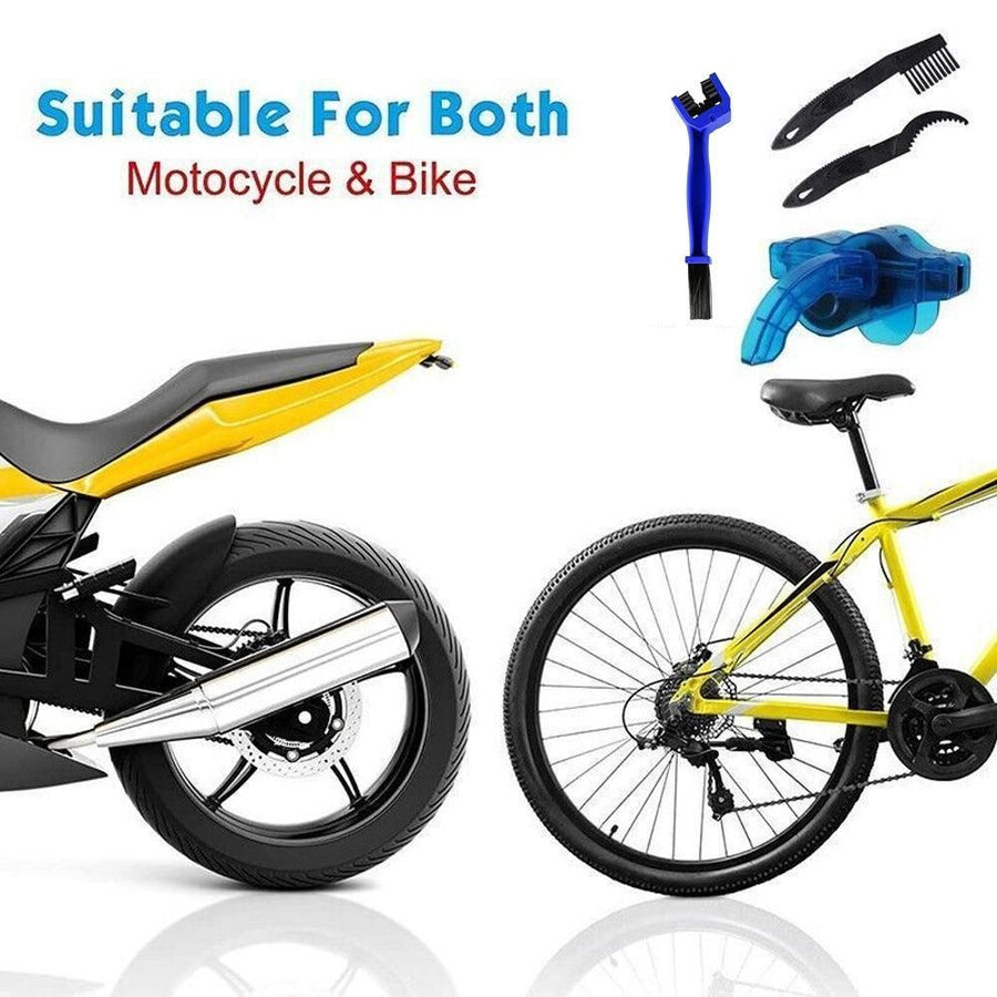 Bicycle Chain Cleaner Bike Wash Tool Cycling Scrubber Wheel Cleaning Brushes