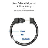 4 Digit Combination Bike Cable Lock Anti Theft for Bicycle Scooter - Close-Up Angle