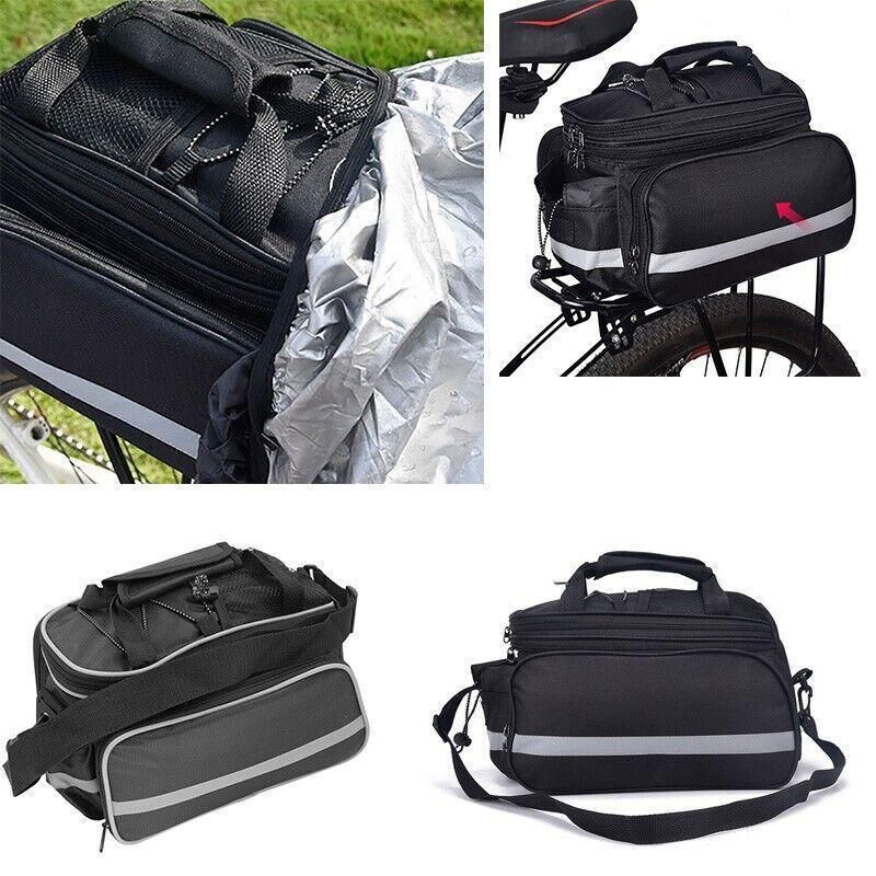 Rear Bike Rack Trunk Bag MTB Bicycle Tail Carrier Pannier with Reflective Strip