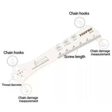 3 in 1 Bike Chain Wear Indicator Chain Hook Bolt Gauge Ruler Tool Stainless Steel
