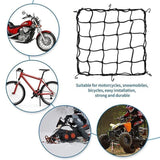 Motorcycle Bungee Cargo Net Helmet Mesh Bike Hold Down Accessories 6 Hooks - Side View
