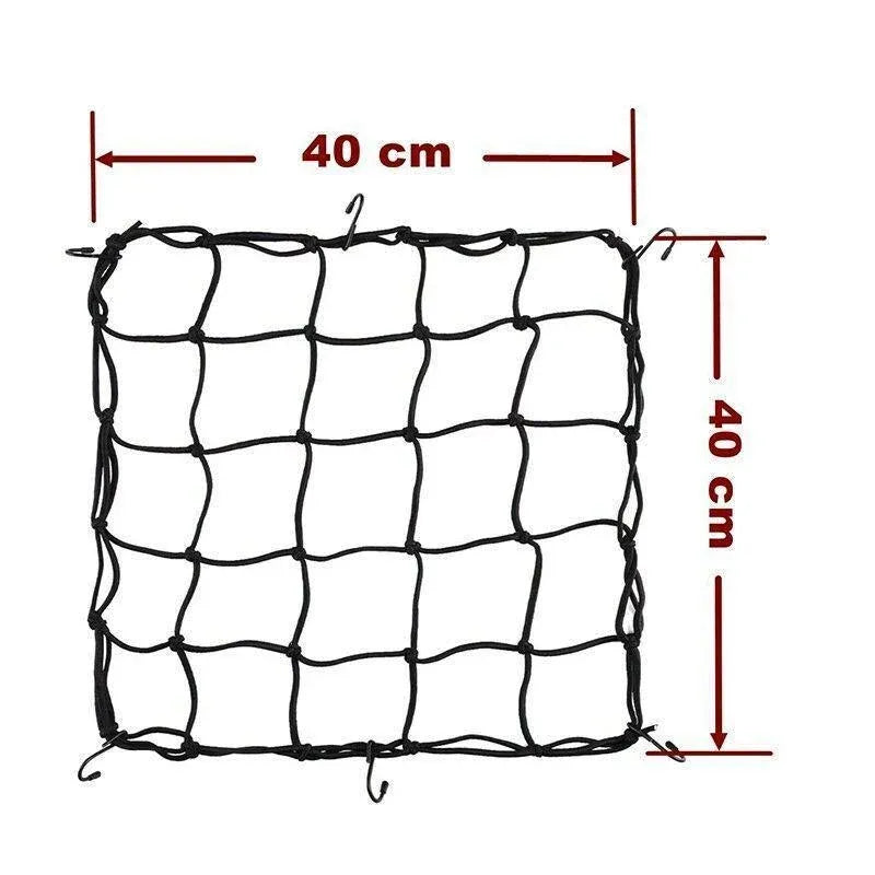 Motorcycle Bungee Cargo Net Helmet Mesh Bike Hold Down Accessories 6 Hooks