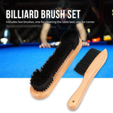 2PCS Brush Rail Brush Set Billiard Table Cleaning Kit Pool Table Corner Brush - Top-Down View