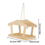 Bird Feeder Wooden For Outside Hanging Birds House Outdoor Wild Garden Decors - Side View