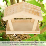 Bird Feeder Wooden For Outside Hanging Birds House Outdoor Wild Garden Decors - 45-Degree Angle