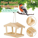Bird Feeder Wooden For Outside Hanging Birds House Outdoor Wild Garden Decors - Extra Image