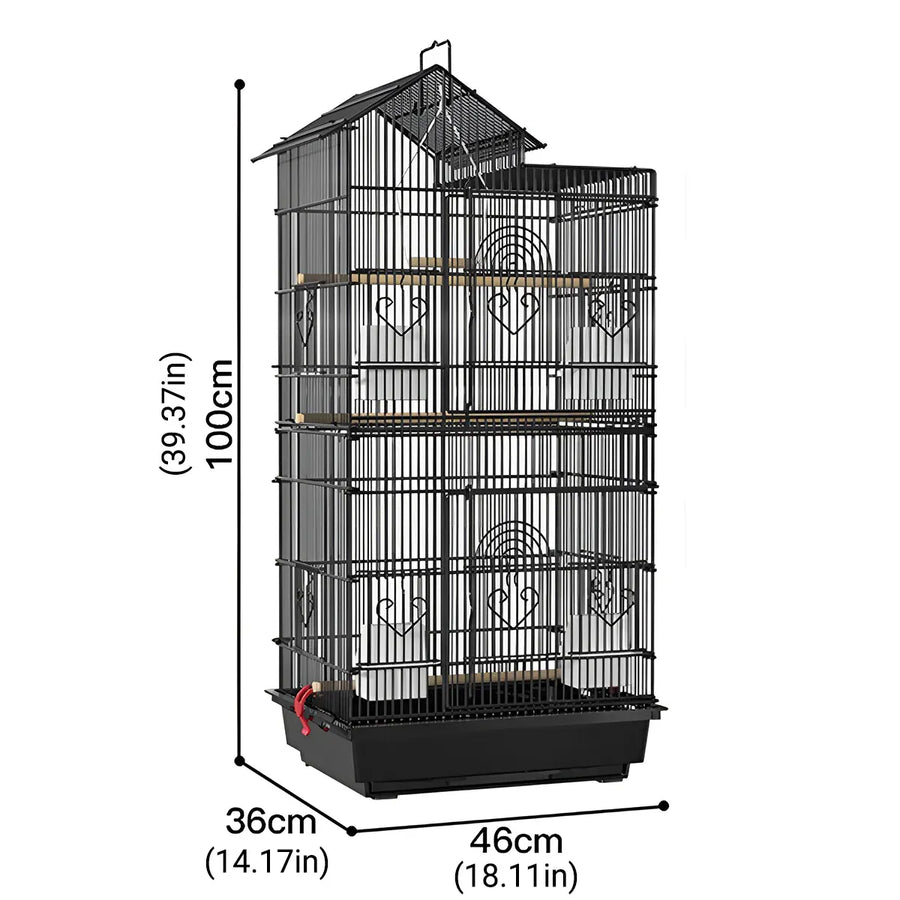 Parrot Cage Large Size Bird Cage Luxury Villa Style Metal Aviary for Pet Indoor