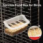 Clear Bird Feeder Box Parrot Food Dispenser Cage Sink Container Hanging Supplies