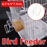 Bird Cage Feeder Hanging Clear Plastic Anti Spill with Hook - Extra Image