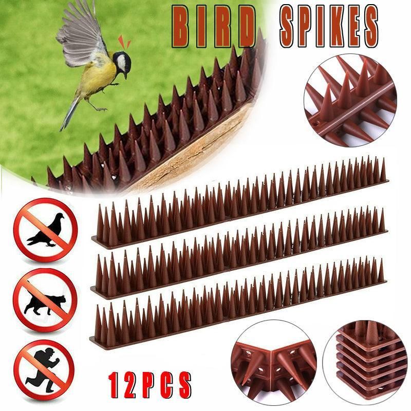 12Pcs Bird Spikes Cat Possum Mouse Pest Control Spiked Fence Wall Deterrent Long