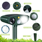 Solar Powered Ultrasonic Animal Bird Repeller Outdoor Pest Insect Control Device