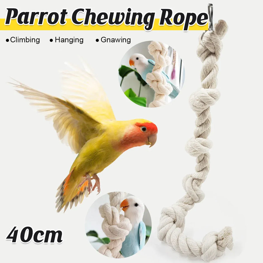 Parrot Chewing Climbing Rope Toy for Birds Cage Interactive Perch Play Equipment