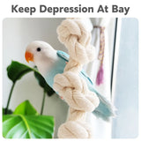 Parrot Chewing Climbing Rope Toy for Birds Cage Interactive Perch Play Equipment - Close-Up Angle