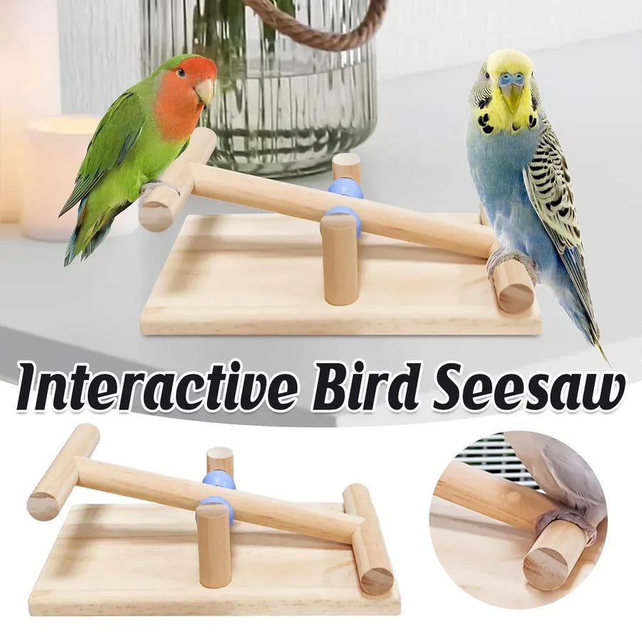 Interactive Bird Seesaw for Small Medium Birds Cage Toy Training Play Equipment