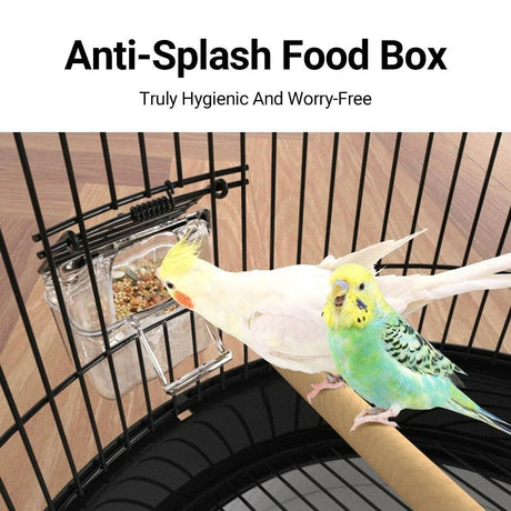 Round Bird Cage Metal Cage Large Pet Birdcage Indoor Outdoor Parrot, image 7