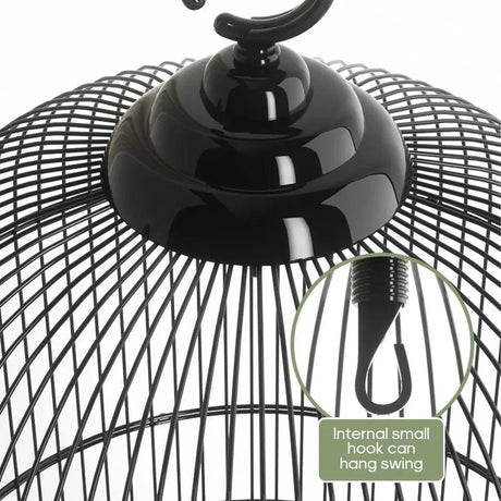 Round Bird Cage Metal Cage Large Pet Birdcage Indoor Outdoor Parrot, image 12