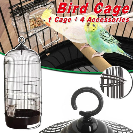 Round Bird Cage Metal Cage Large Pet Birdcage Indoor Outdoor Parrot, image 13