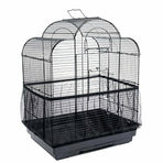 L Size Shell Skirt Mesh Cover Pet Bird Cage Guard Nylon Net Seed Catcher - White