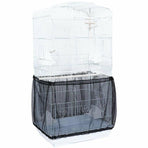 L Size Shell Skirt Mesh Cover Pet Bird Cage Guard Nylon Net Seed Catcher - White