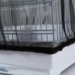 L Size Shell Skirt Mesh Cover Pet Bird Cage Guard Nylon Net Seed Catcher - White