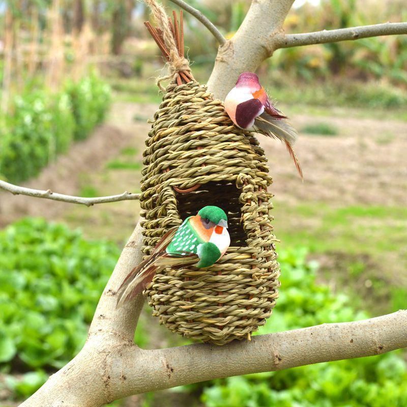 Qttie Bird Nest Breeding Box House Bed Cage Hut Cave Canary Finch Budgie Parrot - Treehouse