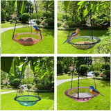 Balcony Bird Feeder Hanging Rail Mount Outdoor Suspended Feeding Station Garden - Grey