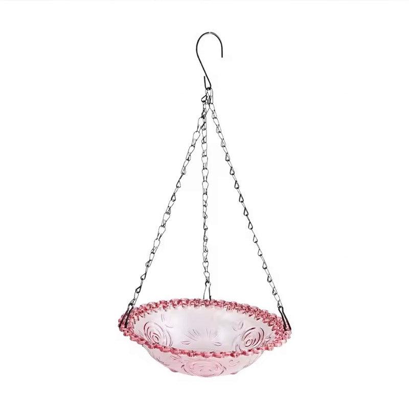 Balcony Bird Feeder Hanging Rail Mount Outdoor Suspended Feeding Station Garden - Grey