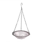 Balcony Bird Feeder Hanging Rail Mount Outdoor Suspended Feeding Station Garden - Grey