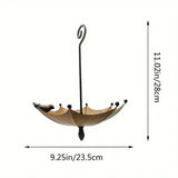 Metal Home Decoration Garden Umbrella Bird Bath Feeder Bird Trough Bird Feeders - Side View