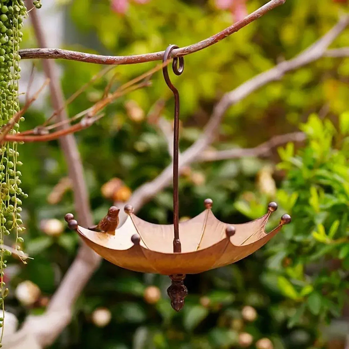 Metal Home Decoration Garden Umbrella Bird Bath Feeder Bird Trough Bird Feeders