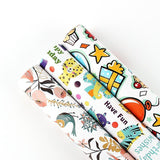 20pcs Cute Animal Cartoon Gift Wrapping Paper for Toys Bookskin and Crafts - Blue shell-20PCS - Top-Down View