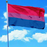 Bisexual Large Flag 150X90Cm Bi Sexual Pride Lgbt Lesbian Gay Rainbow Mardi Gras - Low Angle