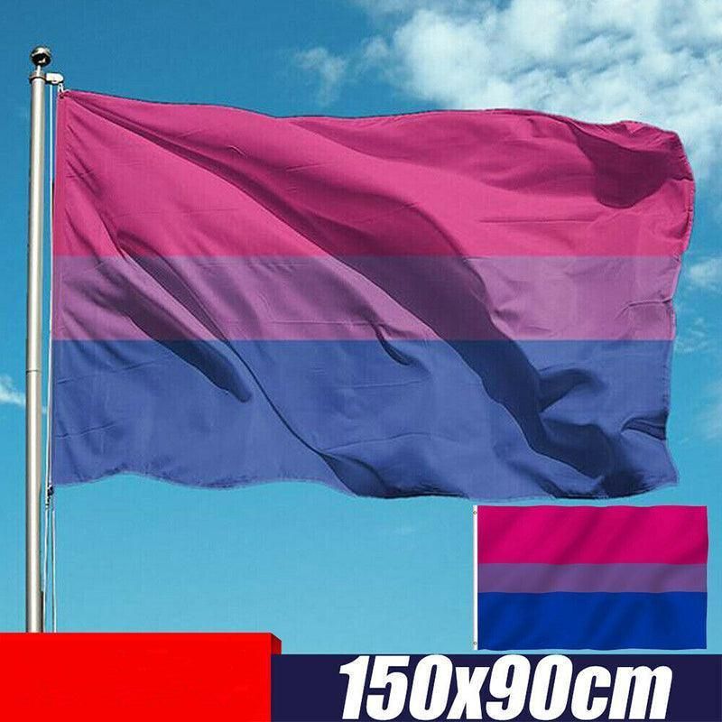 Bisexual Large Flag 150X90Cm Bi Sexual Pride Lgbt Lesbian Gay Rainbow Mardi Gras