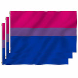 Bisexual Large Flag 150X90Cm Bi Sexual Pride Lgbt Lesbian Gay Rainbow Mardi Gras - Front View
