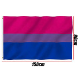 Bisexual Large Flag 150X90Cm Bi Sexual Pride Lgbt Lesbian Gay Rainbow Mardi Gras - Top-Down View
