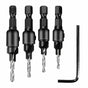 4PCS Screw Countersink Bit Set Pilot Holre Drill Metal Plastic Wood Hex Shank - Silver