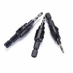 4PCS Screw Countersink Bit Set Pilot Holre Drill Metal Plastic Wood Hex Shank - Silver