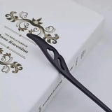 Retro Wooden Carved Hair Sticks Women Hairpin Barrette Chopsticks Accessories - A - Top-Down View