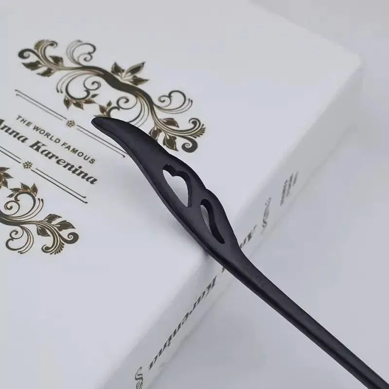 Retro Wooden Carved Hair Sticks Women Hairpin Barrette Chopsticks Accessories - B