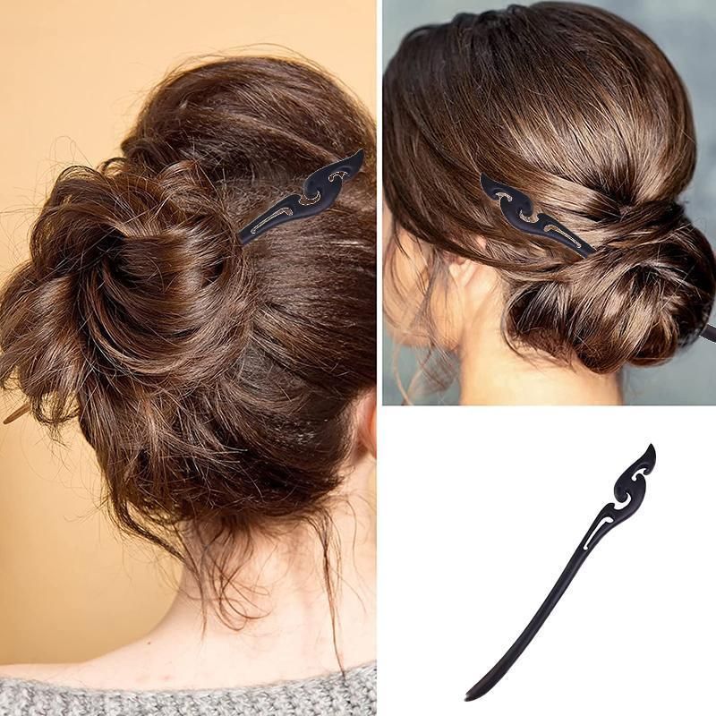 Retro Wooden Carved Hair Sticks Women Hairpin Barrette Chopsticks Accessories - B