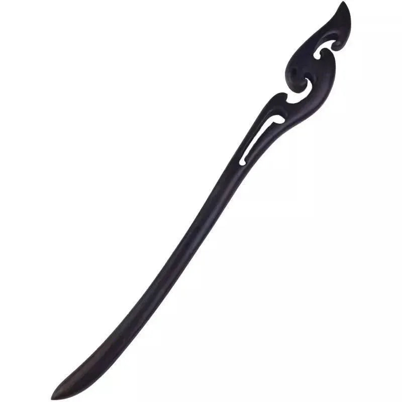 Retro Wooden Carved Hair Sticks Women Hairpin Barrette Chopsticks Accessories - B