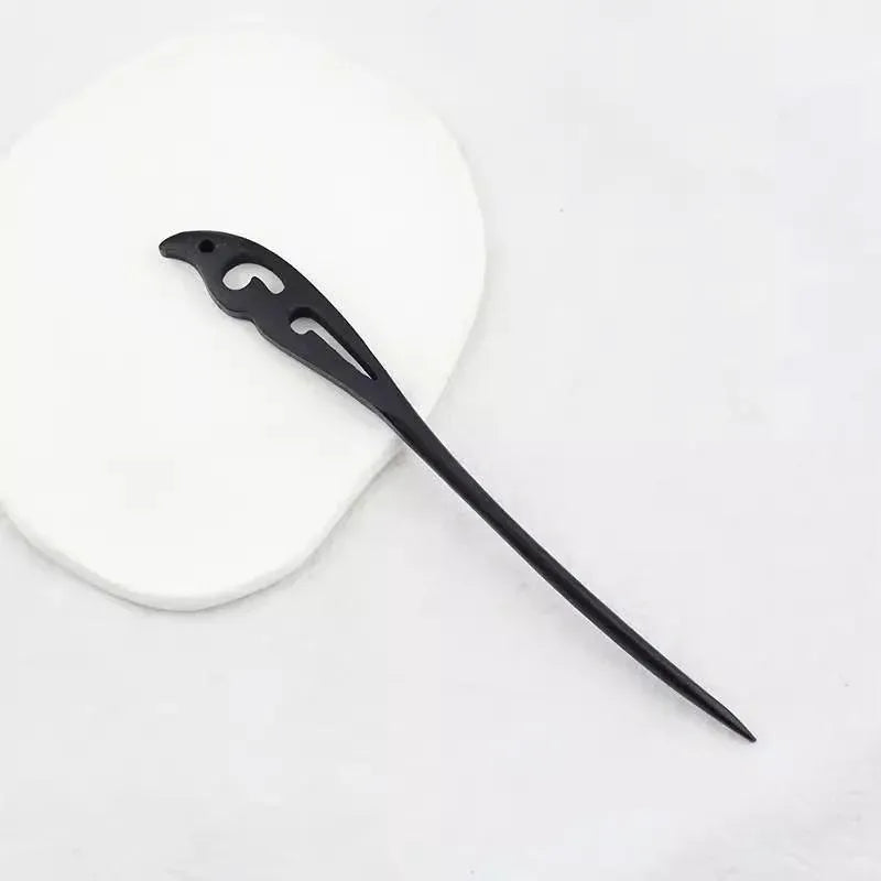 Retro Wooden Carved Hair Sticks Women Hairpin Barrette Chopsticks Accessories - B