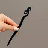 Retro Wooden Carved Hair Sticks Women Hairpin Barrette Chopsticks Accessories - B - Extra Image