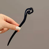 Retro Wooden Carved Hair Sticks Women Hairpin Barrette Chopsticks Accessories - D - Low Angle