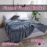 Soft Winter Flannel Blanket for Office Home Lunch Break Warm Cozy Throw Blanket - Grey Blue